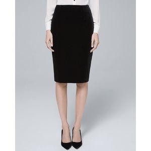 White House Black Market - Black Velvet Pencil Skirt - Size 6 - Brand New